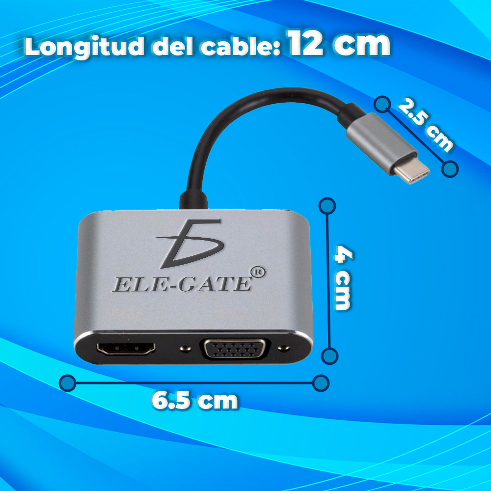 Hub Adaptador Usb C A Hdmi Vga Usb3.0 4k - Image 4