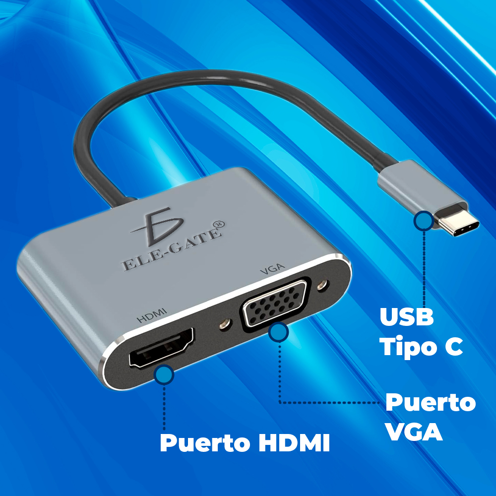 Hub Adaptador Usb C A Hdmi Vga Usb3.0 4k - Image 2