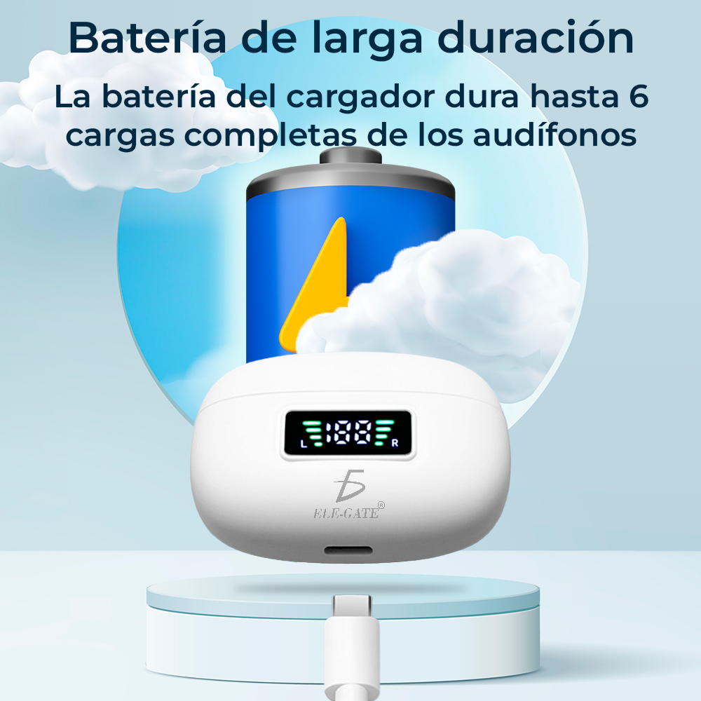 Audífonos Bluetooth 5.3 con Sonido Estéreo de Alta Fidelidad con Pantalla Indicadora de Batería - Image 5