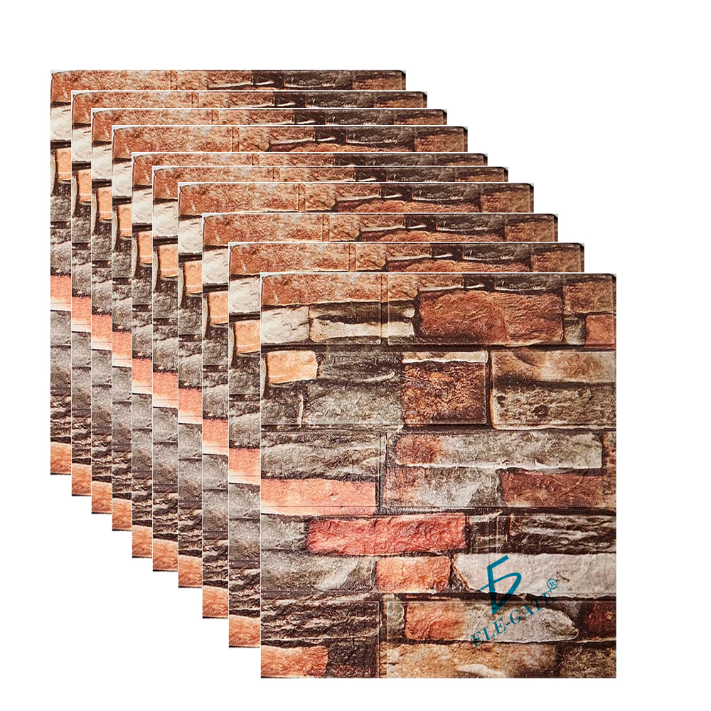 Paquete de 10 Paneles de Pared de Espuma XPE Aislante con Autoadhesivo 35x38.5 cm con Diseños Texturizados - Image 3