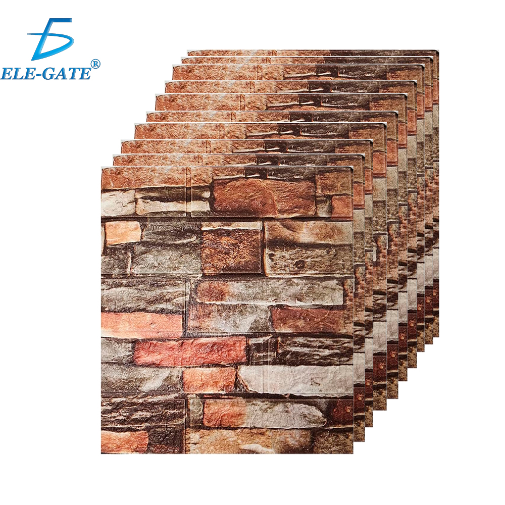 Paquete de 10 Paneles de Pared de Espuma XPE Aislante con Autoadhesivo 35x38.5 cm con Diseños Texturizados