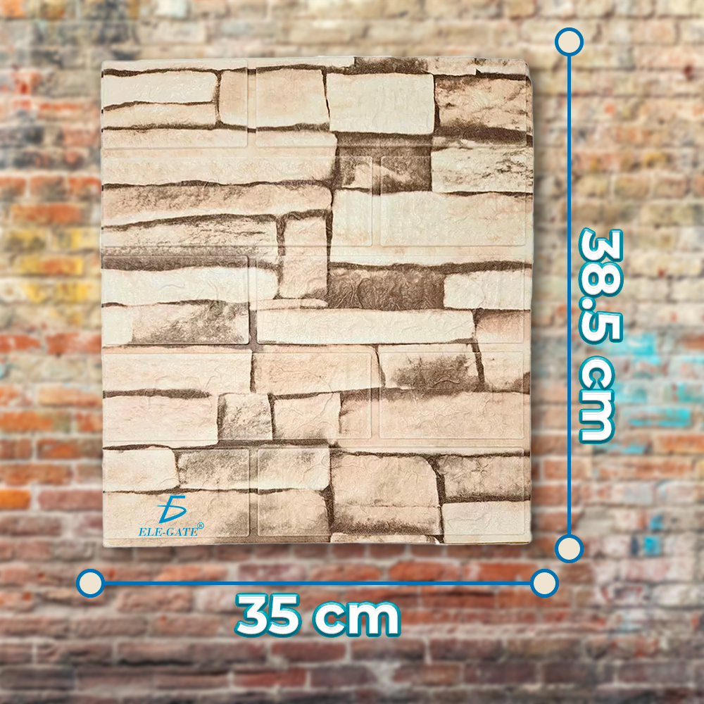 Paquete de 10 Paneles de Pared de Espuma XPE Aislante con Autoadhesivo 35x38.5 cm con Diseños Texturizados - Image 4