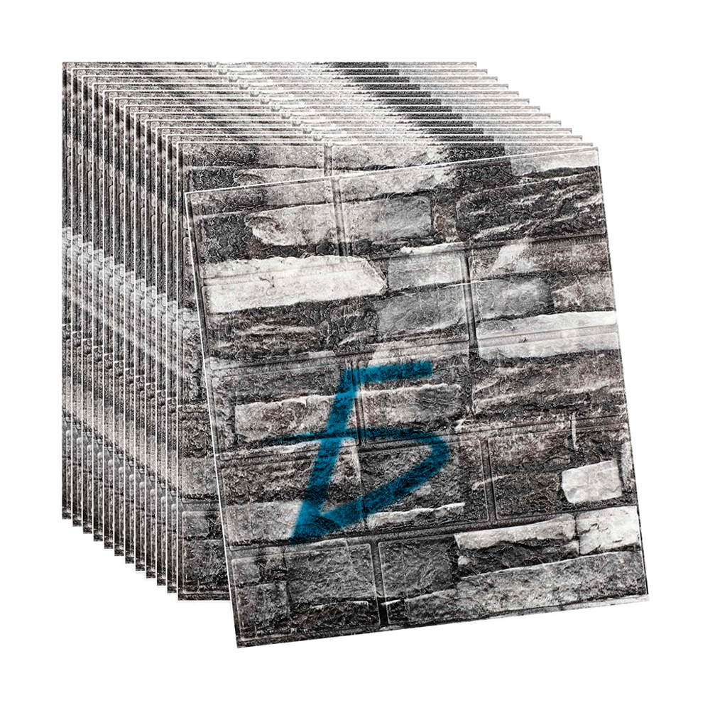 Paquete de 10 Paneles de Pared de Espuma XPE Aislante con Autoadhesivo 35x38.5 cm con Diseños Texturizados - Image 3