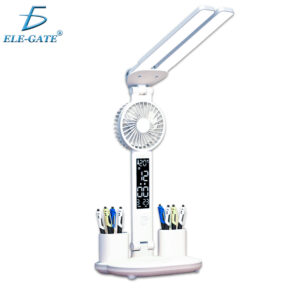 Lámpara LED de Escritorio con Ventilador – Lámpara de Mesa Multifuncional Táctil con Portalápices y Luz Nocturna