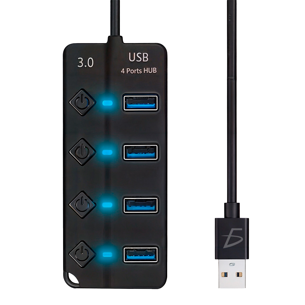 Hub USB 3.0 de 4 Puertos – Transferencia Rápida de 5 Gbps, Indicador LED y Control Independiente - Image 2
