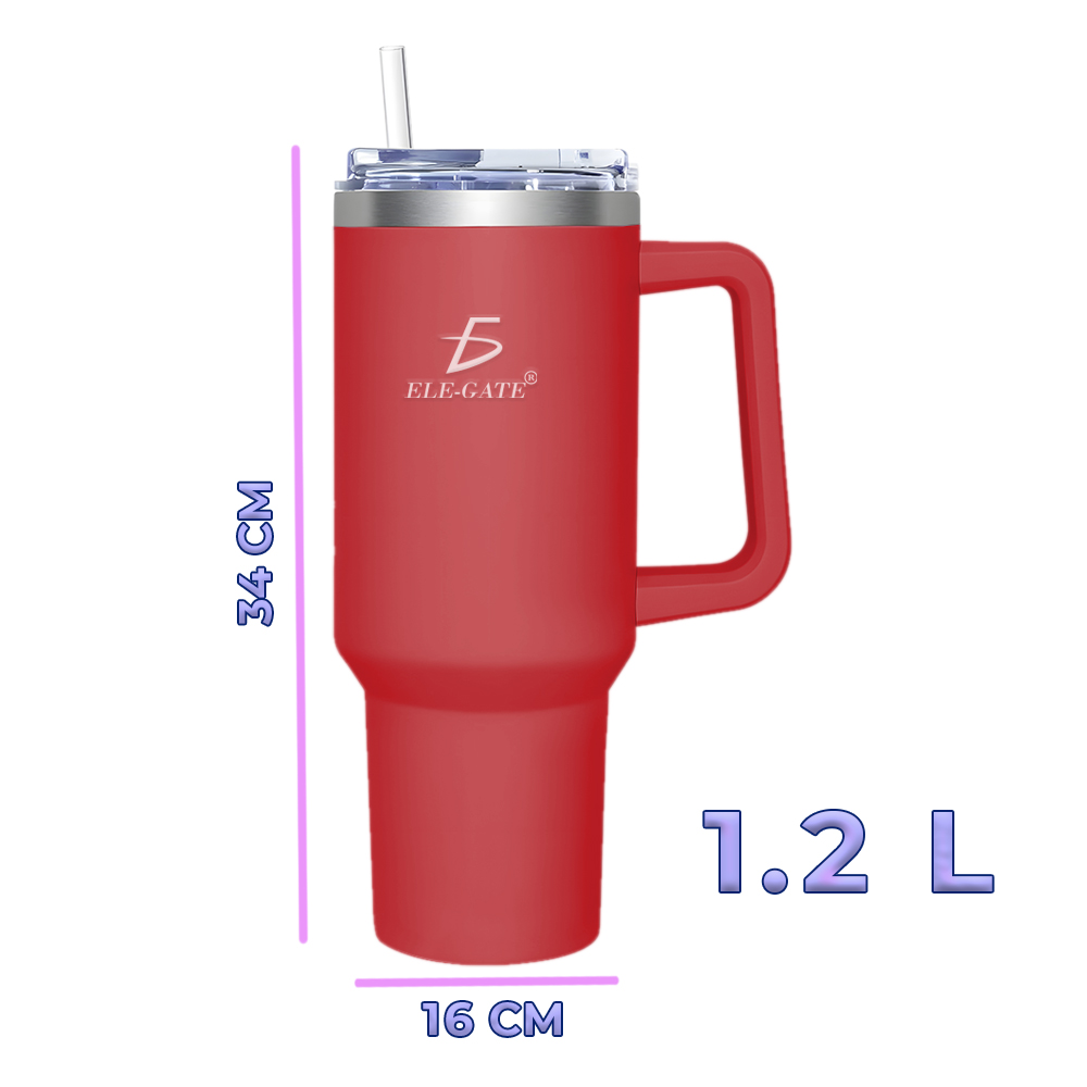 Vaso Térmico 1200ml con Asa incluye Popote y Tapa - Image 4