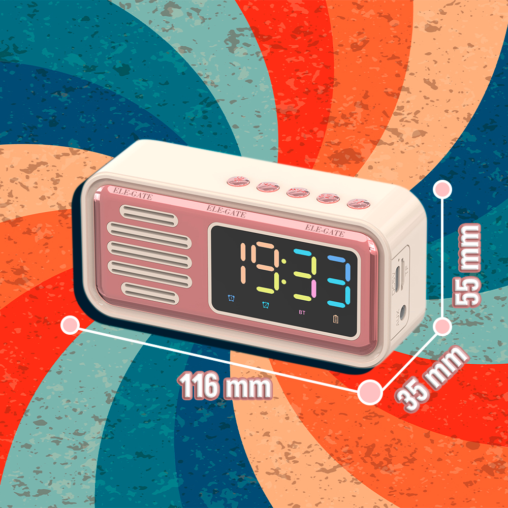 Reloj Despertador con Bocina 3W Bluetooth 5.0 y Pantalla LED a Color - Image 5