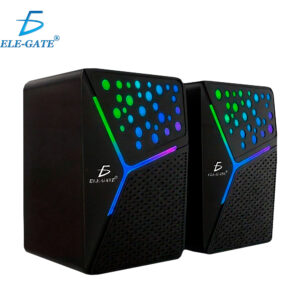Par de Bocinas Gaming con Luces RGB para Computadora con cable USB y Plug 3.5mm