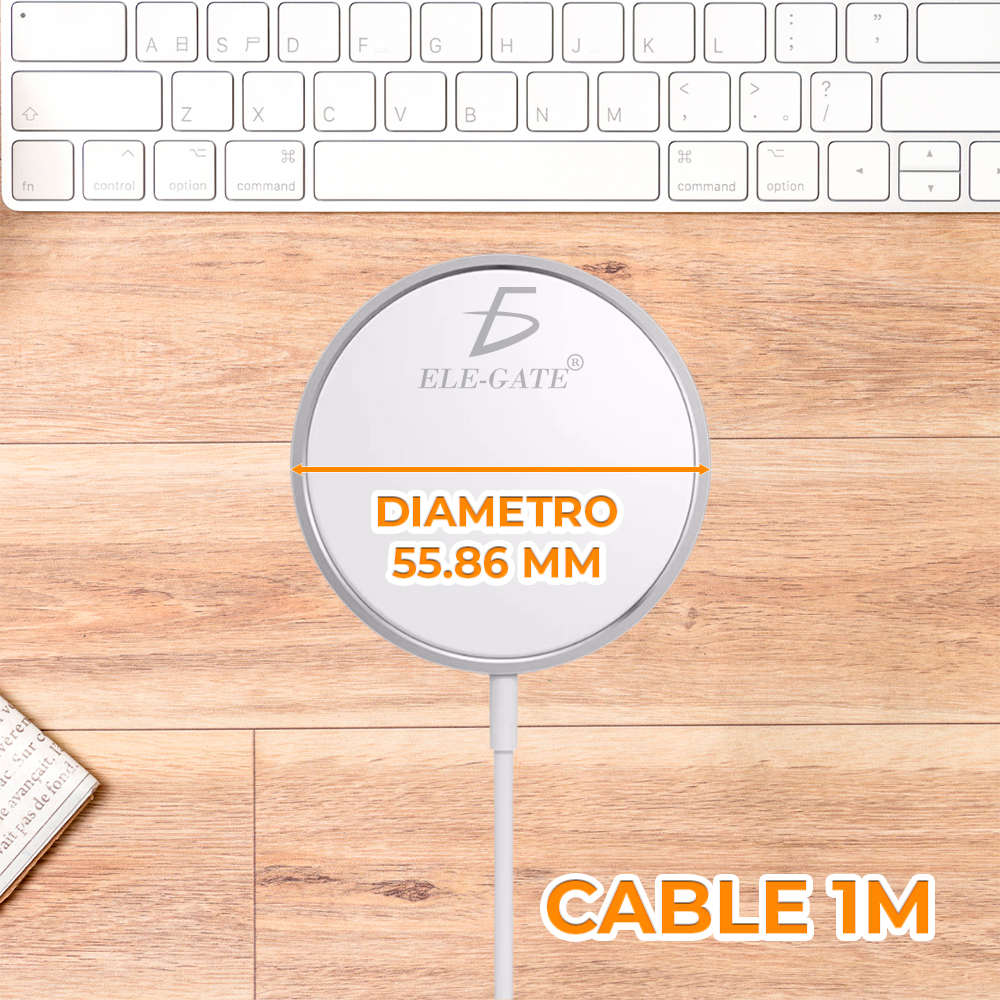 Cargador Rapido Inalámbrico 15W Compatible con MagSafe cable tipo C - Image 4