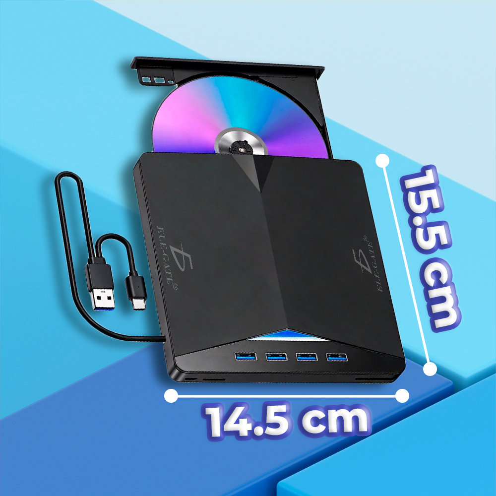 Grabador 7 en 1 De Dvd/cd/Vcd Multifuncional con Hub Lector Usb3.0 Ranura TF y SD - Image 4
