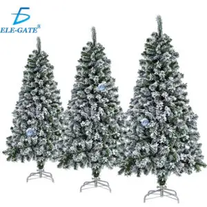 Árbol de Navidad Artificial Verde Nevado con Base Metálica 0.6m 1.50m, 1.80m y 2.10m