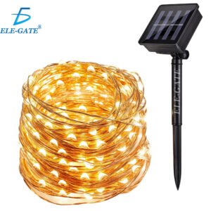 Serie de Luz Led Tipo Arroz Con Panel Solar Repelente al Agua