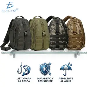 Mochila de Hombro Impermeable Multifuncional para Pesca Senderismo y Actividades al Aire Libre