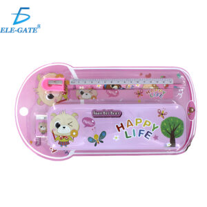 Kit de Estuchera con Sacapuntas, Lápiz, Goma y Regla Coquete