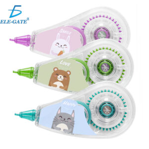 Corrector en Cinta con Colores Neón y Figuras Kawaii