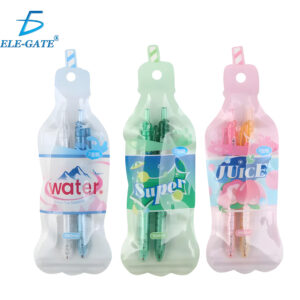 Set de 2 Plumas Retractiles con Diseños de Refrescos y Bebidas Kawaii