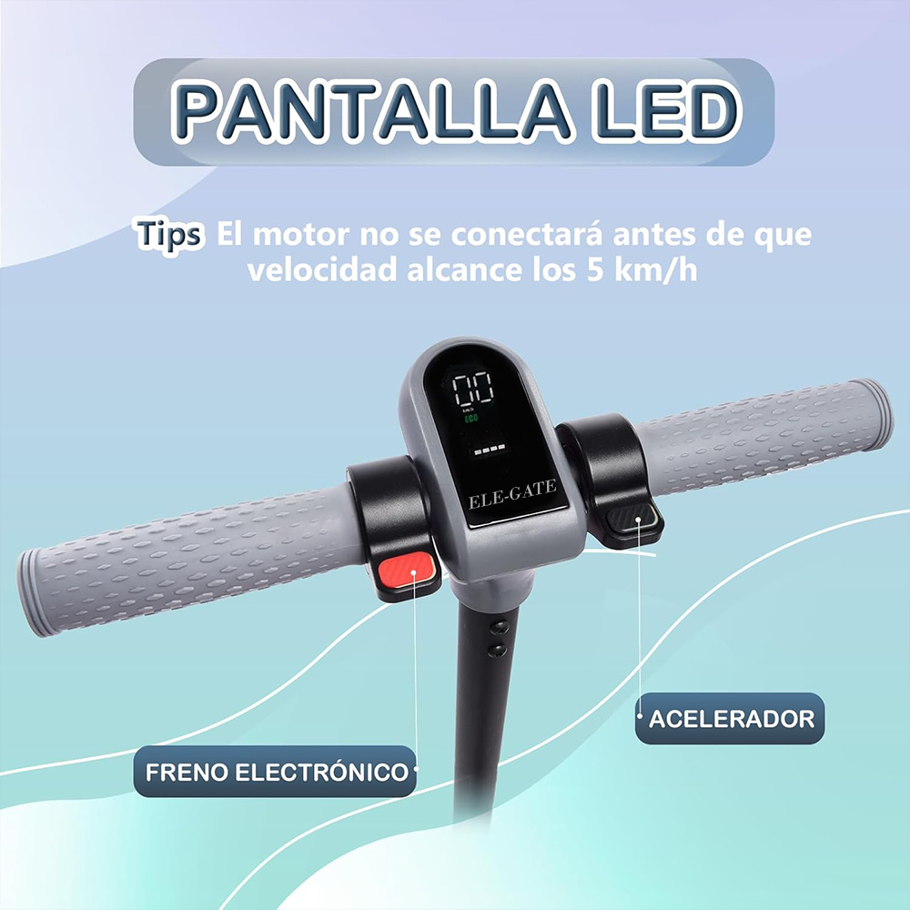 Patín Eléctrico para Niño con Bocina y Luz RGB Potencia 110W - Image 4