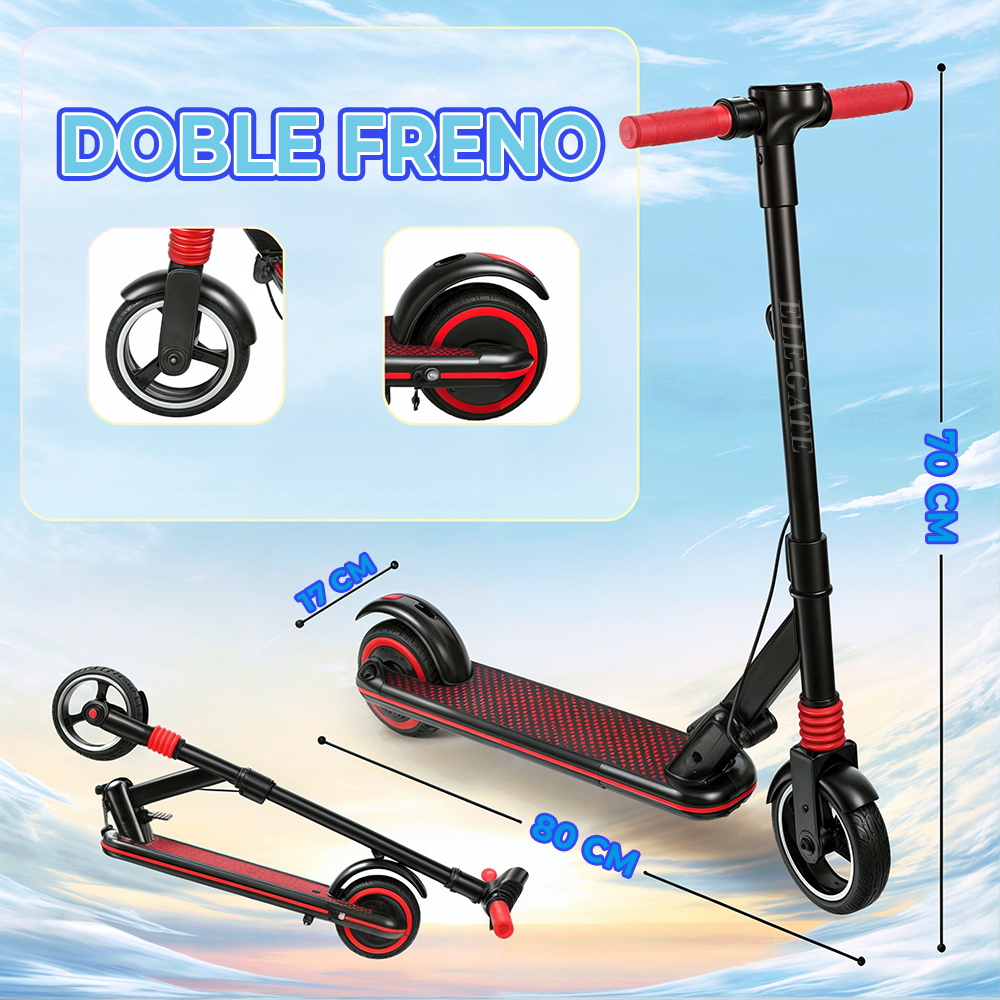 Patín Eléctrico para Niño con Doble Frenó y Pantalla Digital - Image 5