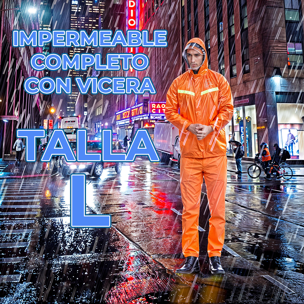 Impermeable de 2 Piezas con Visera Color Fosforescente - Image 4