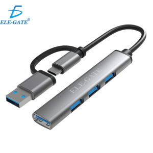Hub USB Type C 3.0 2 en 1 Con 4 Puertos USB 5Gbps