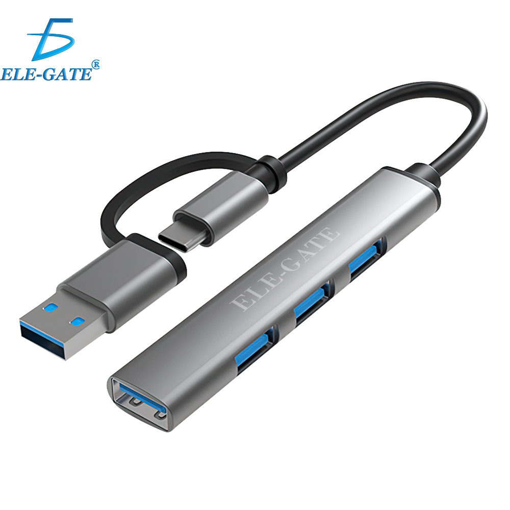 Hub USB Type C 3.0 2 en 1 Con 4 Puertos USB 5Gbps