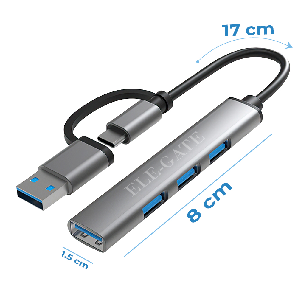 Hub USB Type C 3.0 2 en 1 Con 4 Puertos USB 5Gbps - Image 4