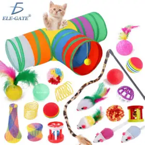 Set de 22 Piezas con Túnel Triple, Pelotas y Ratones para Gatos