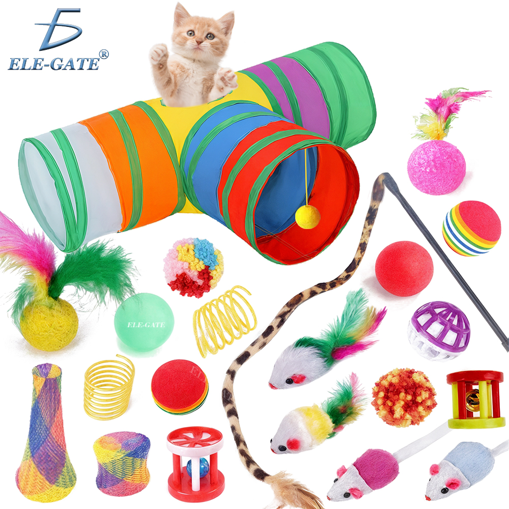 Set de 22 Piezas con Túnel Triple, Pelotas y Ratones para Gatos