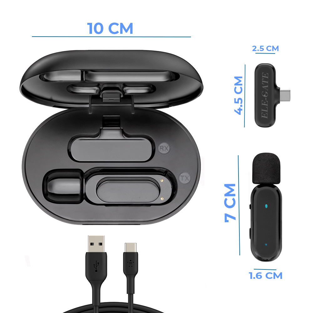 Micrófono Lavalier Inalámbrico con Base Cargadora y Carga Rápida Tipo C - Image 4