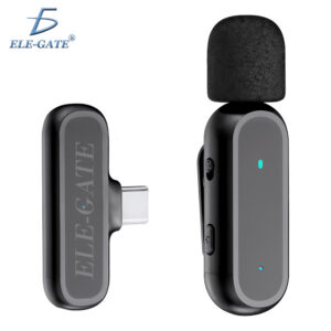 Micrófono Lavalier Inalámbrico con Base Cargadora y Carga Rápida Tipo C