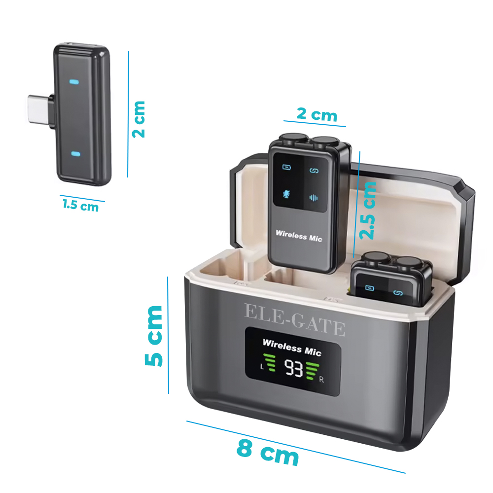 Juego de Micrófonos Lavalier Inalámbricos con Dos Receptores Tipo C y Lightning - Image 4