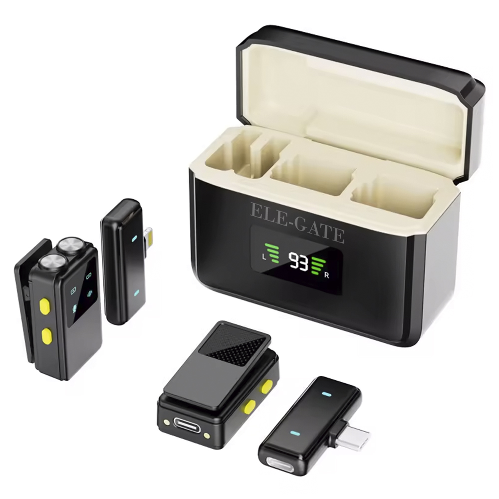 Juego de Micrófonos Lavalier Inalámbricos con Dos Receptores Tipo C y Lightning - Image 3