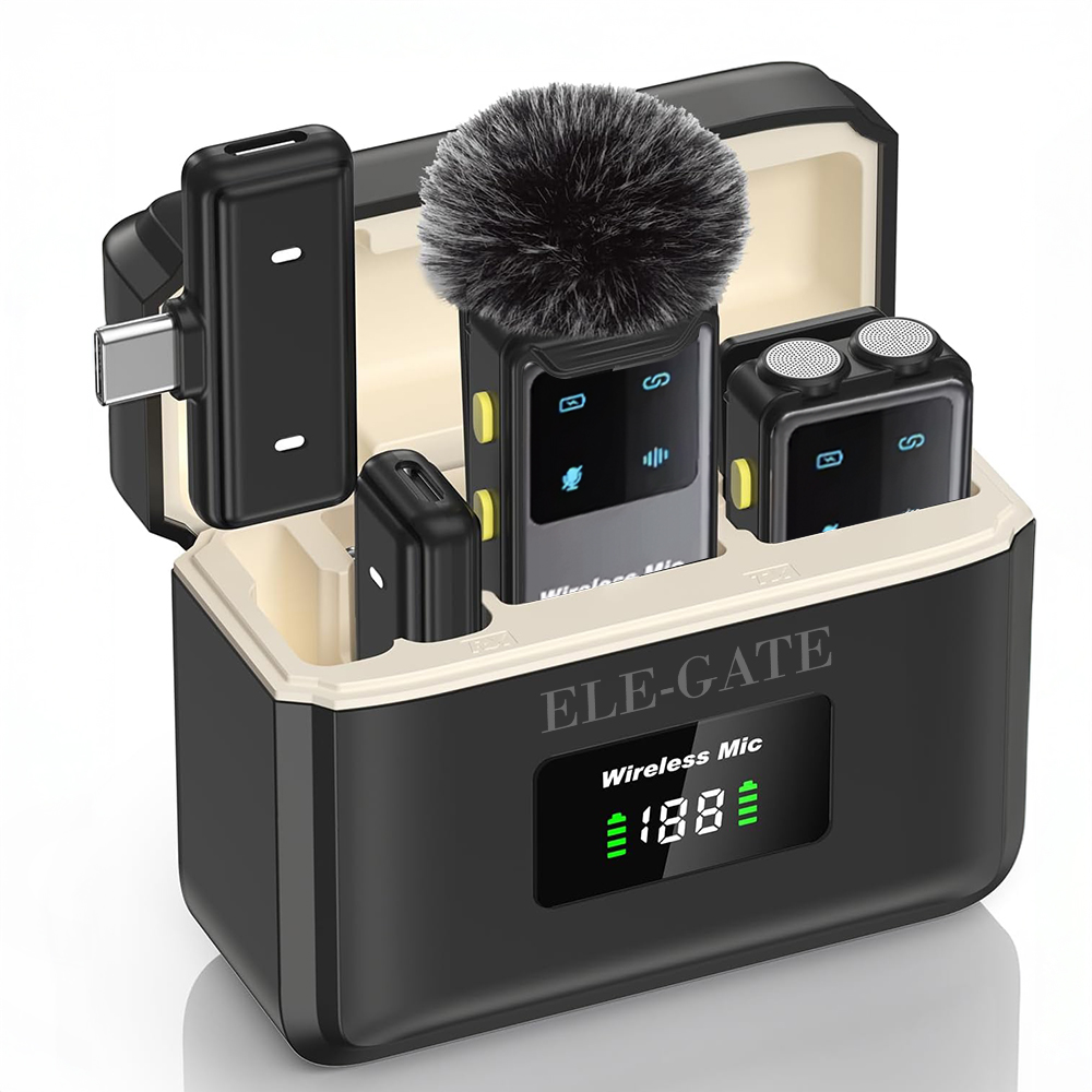 Juego de Micrófonos Lavalier Inalámbricos con Dos Receptores Tipo C y Lightning - Image 2