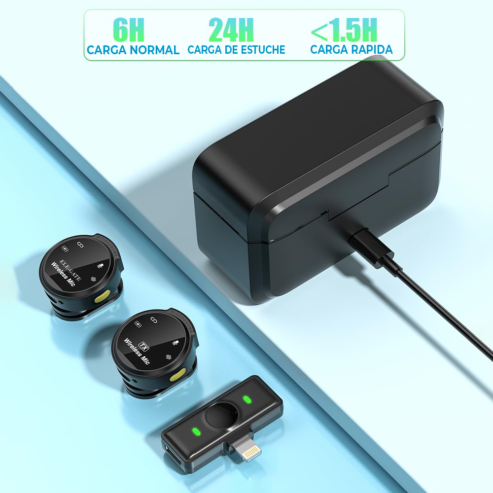 Juego de Micrófonos Lavalier Inalámbricos con Receptor Lightning - Image 3