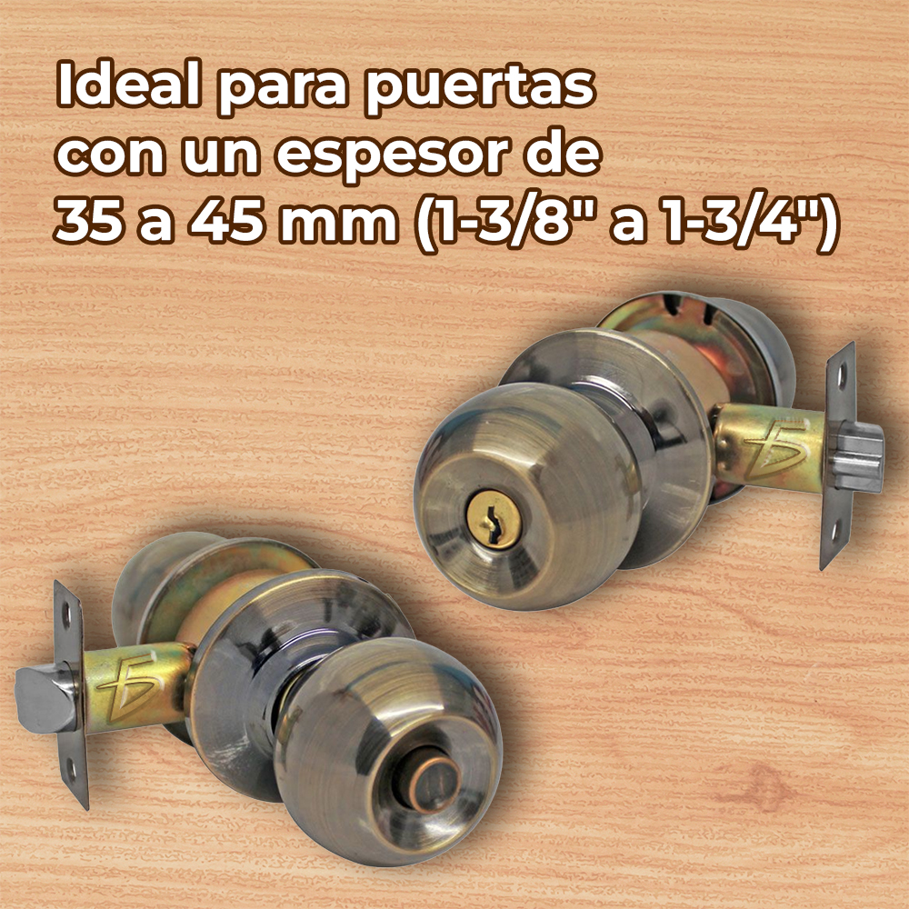 Cerradura para Recámara Latón Antiguo - Image 4