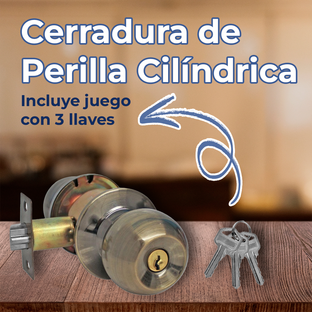 Cerradura para Recámara Latón Antiguo - Image 2