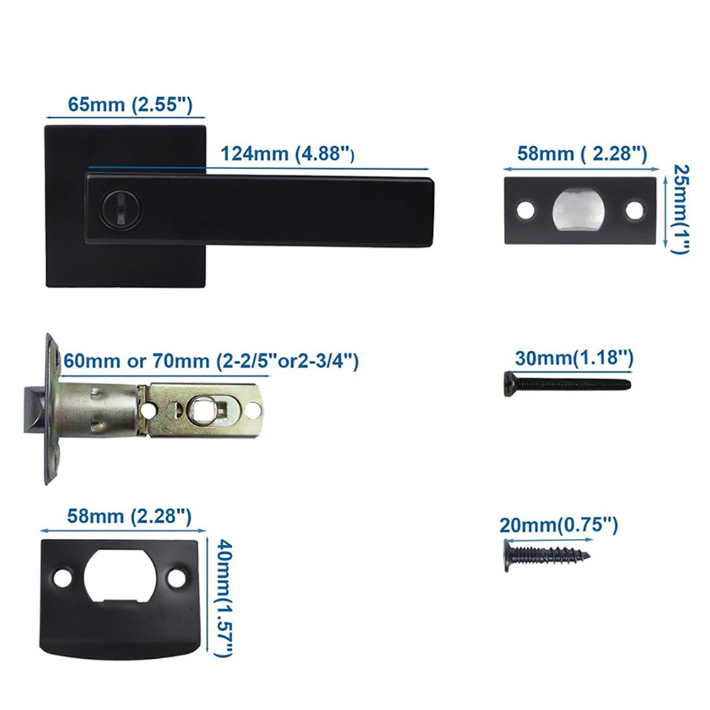 Cerradura de Manija Cuadrada Negra - Image 4