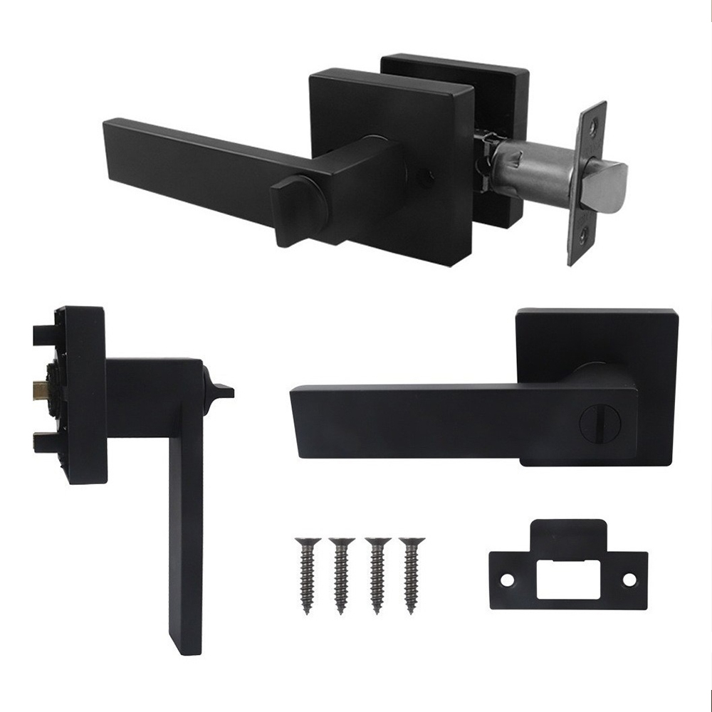 Cerradura de Manija Cuadrada Negra - Image 3