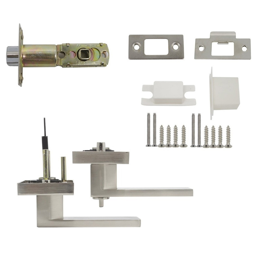 Cerradura de Baño con Manija Cuadrada Niquel Satinado - Image 2