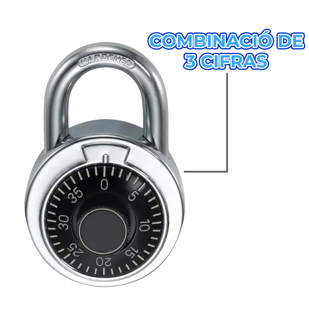 Candado 50mm de Combinación 3 Cifras Gancho Corto - Image 2