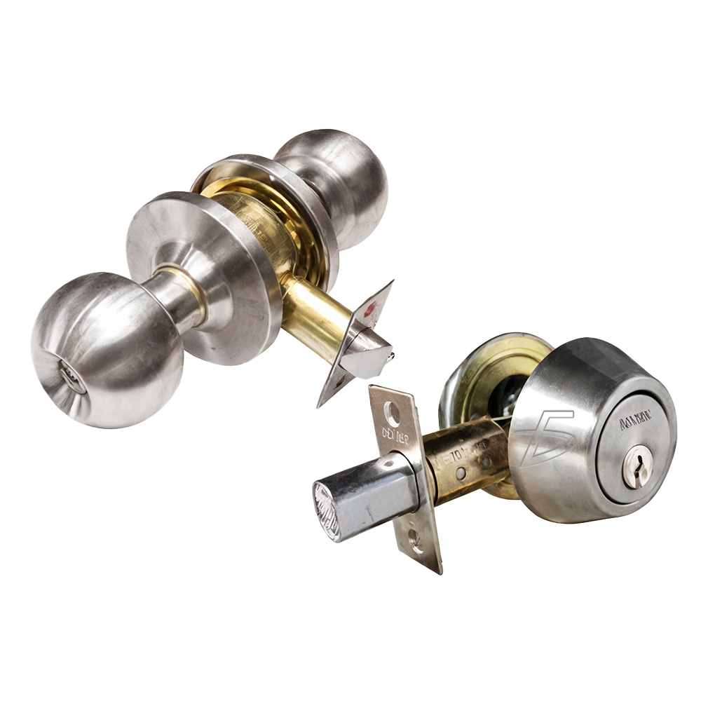 Combo de Chapa y Cerrojo Cilíndrico Níquel Satinado - Image 3