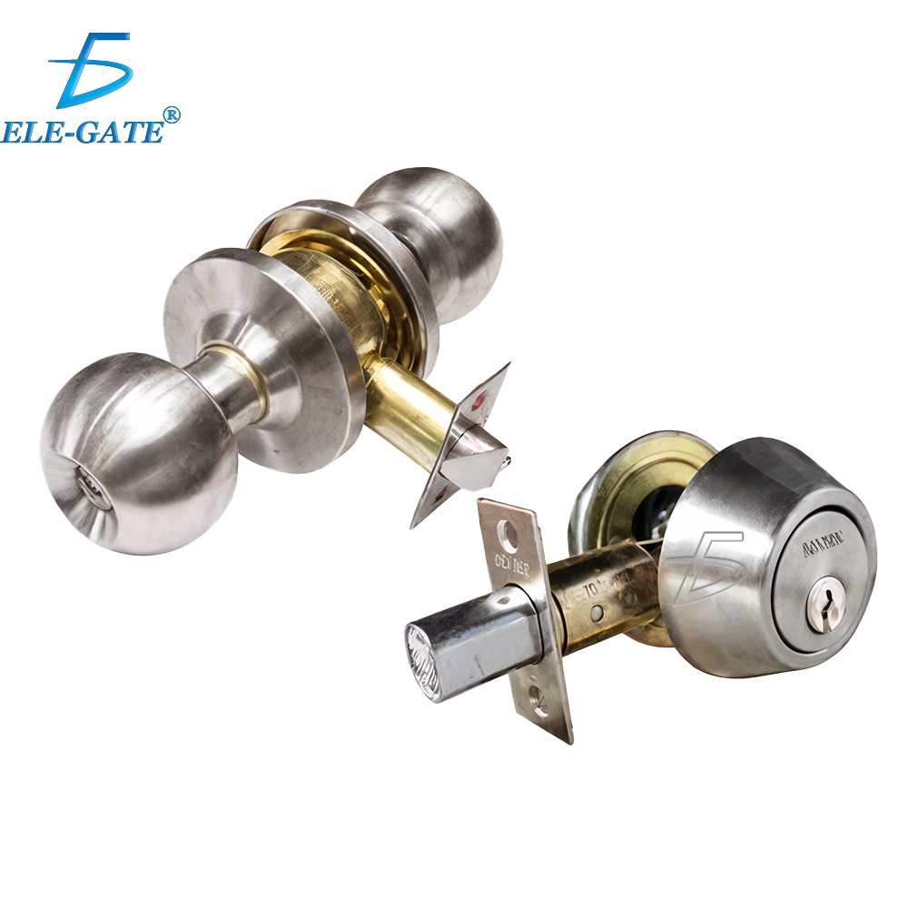 Combo de Chapa y Cerrojo Cilíndrico Níquel Satinado