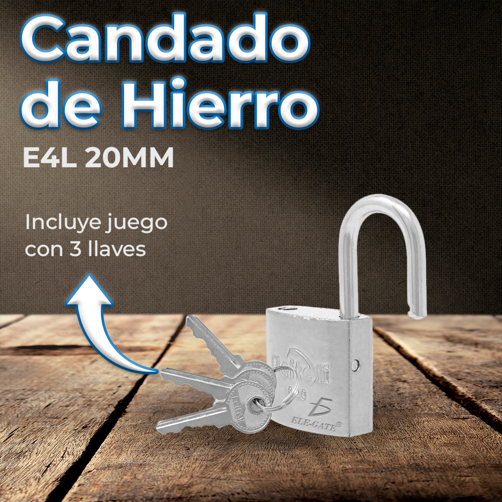 Candado de Hierro con Gancho Corto 20mm - Image 2