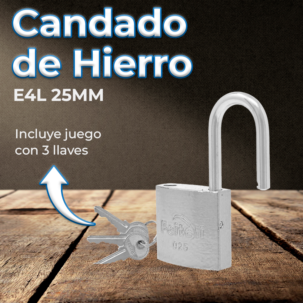 Candado de Hierro con Gancho Corto 25mm - Image 2