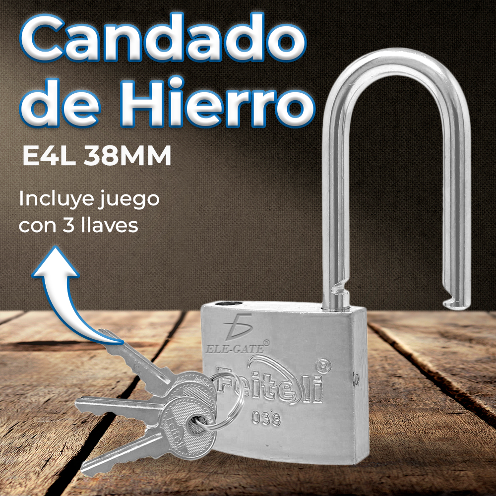 Candado de Hierro con Gancho Corto 38mm - Image 2