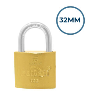 Candado de Hierro Gancho Corto Dorado 32mm