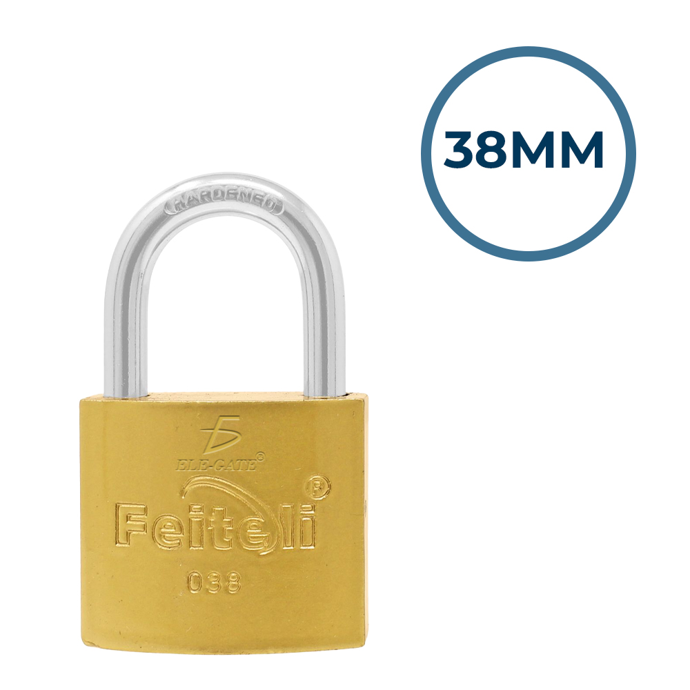 Candado de Hierro Gancho Corto Dorado 38mm