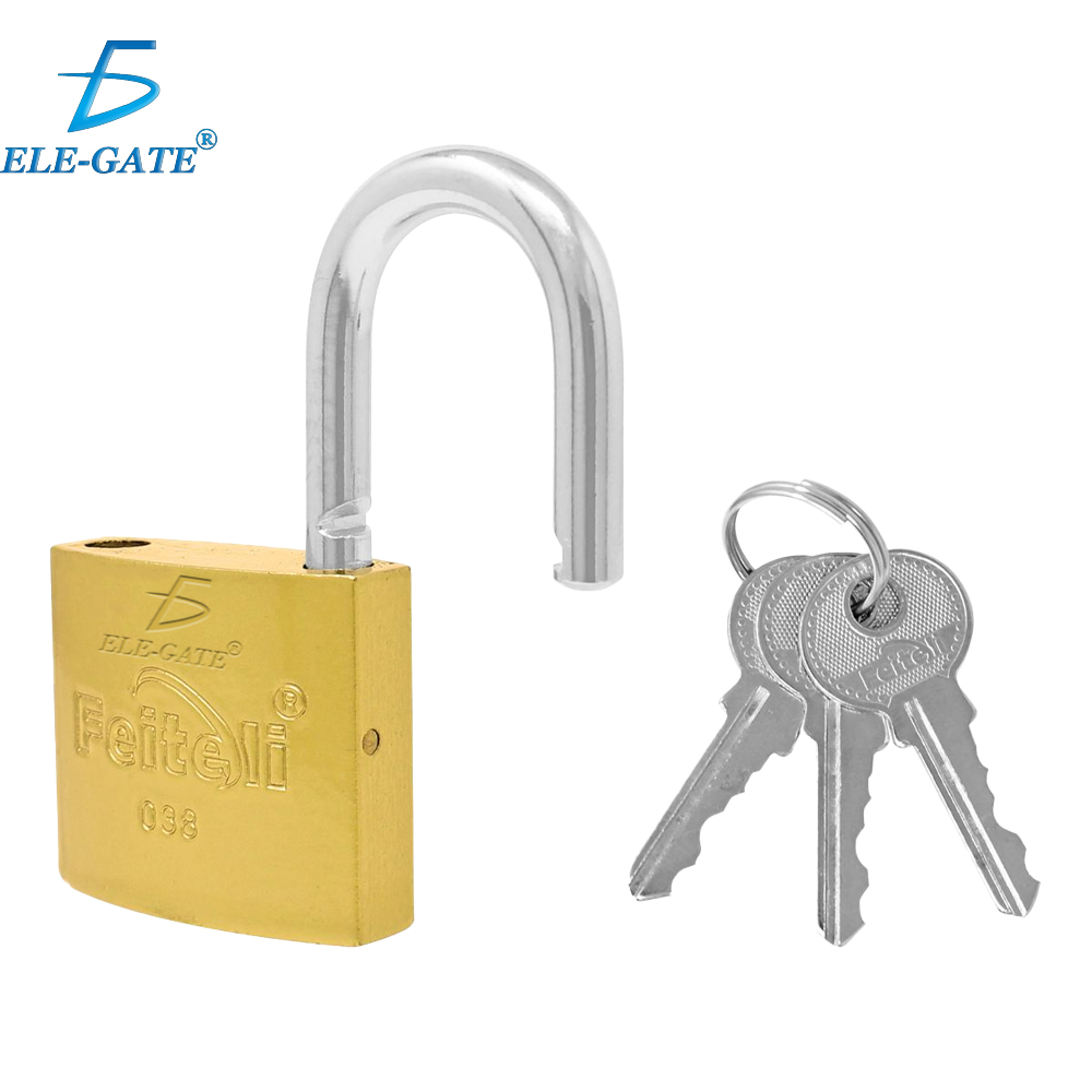 Candado de Hierro Gancho Corto Dorado 38mm - Image 2