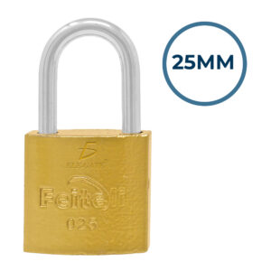 Candado de Hierro Gancho Largo Dorado 25mm