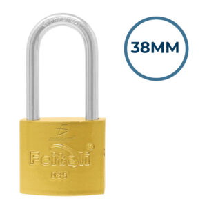 Candado de Hierro Gancho Largo Dorado 38mm